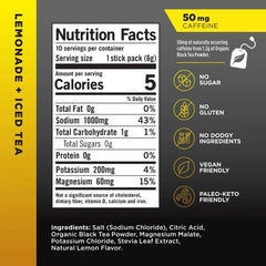 LMNT Zero-Sugar Lemonade Iced Tea Salt Electrolytes Drink - 10ct/2.1oz