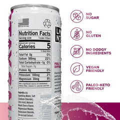 LMNT Zero-Sugar Black Cherry Sparkling Electrolyte Drink - 12 fl oz