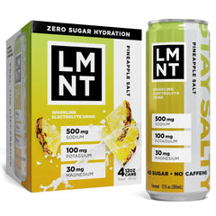 LMNT Zero Sugar Pineapple Sparkling Electrolyte Drink - 4pk/12 fl oz: No Artificial Preservatives, No Added Sugar, No Artificial Colors