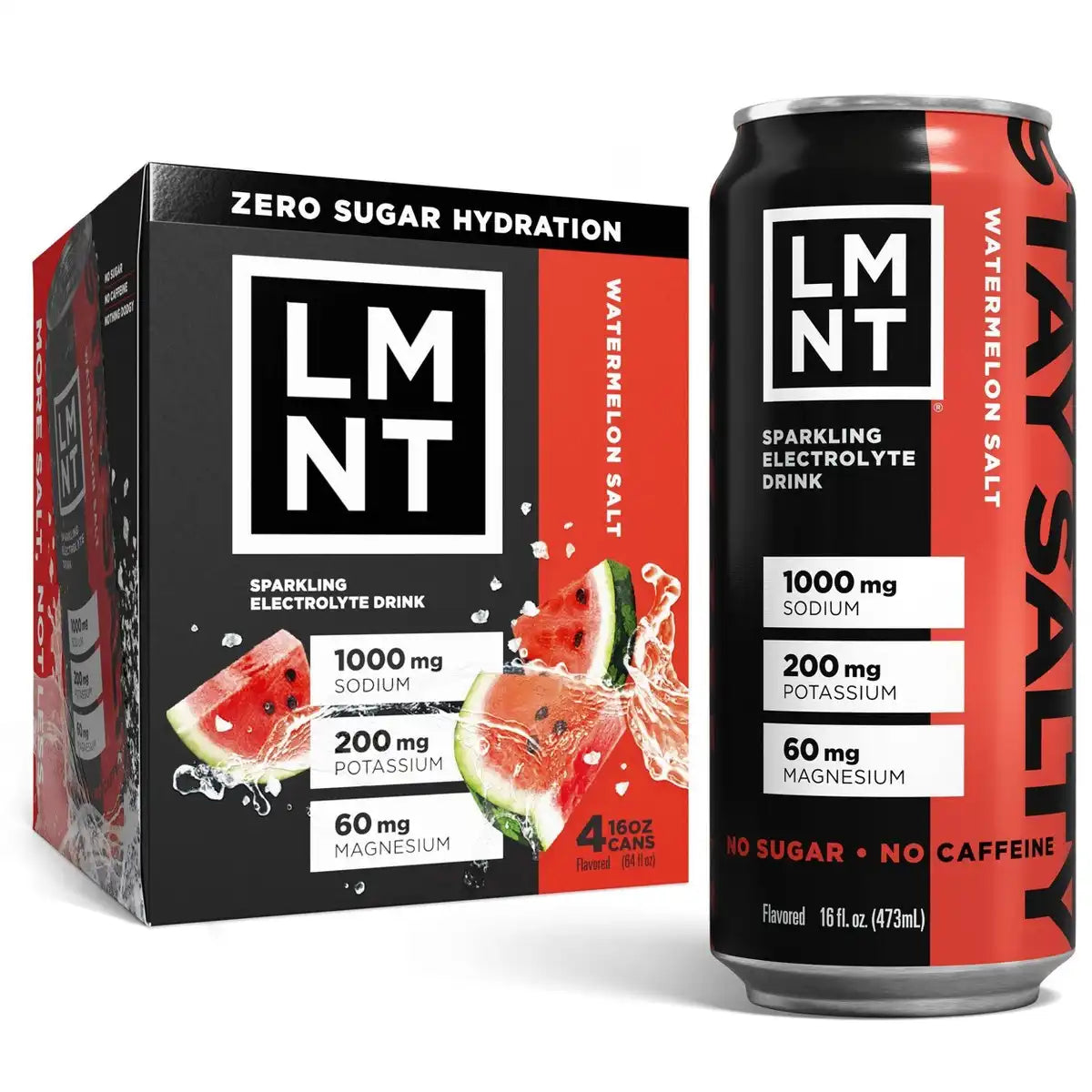 LMNT Watermelon Zero-Sugar Electrolytes Sports Drink - 4pk/16 fl oz