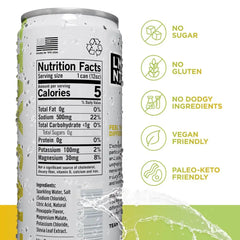 LMNT Zero Sugar Pineapple Sparkling Electrolyte Drink - 4pk/12 fl oz: No Artificial Preservatives, No Added Sugar, No Artificial Colors